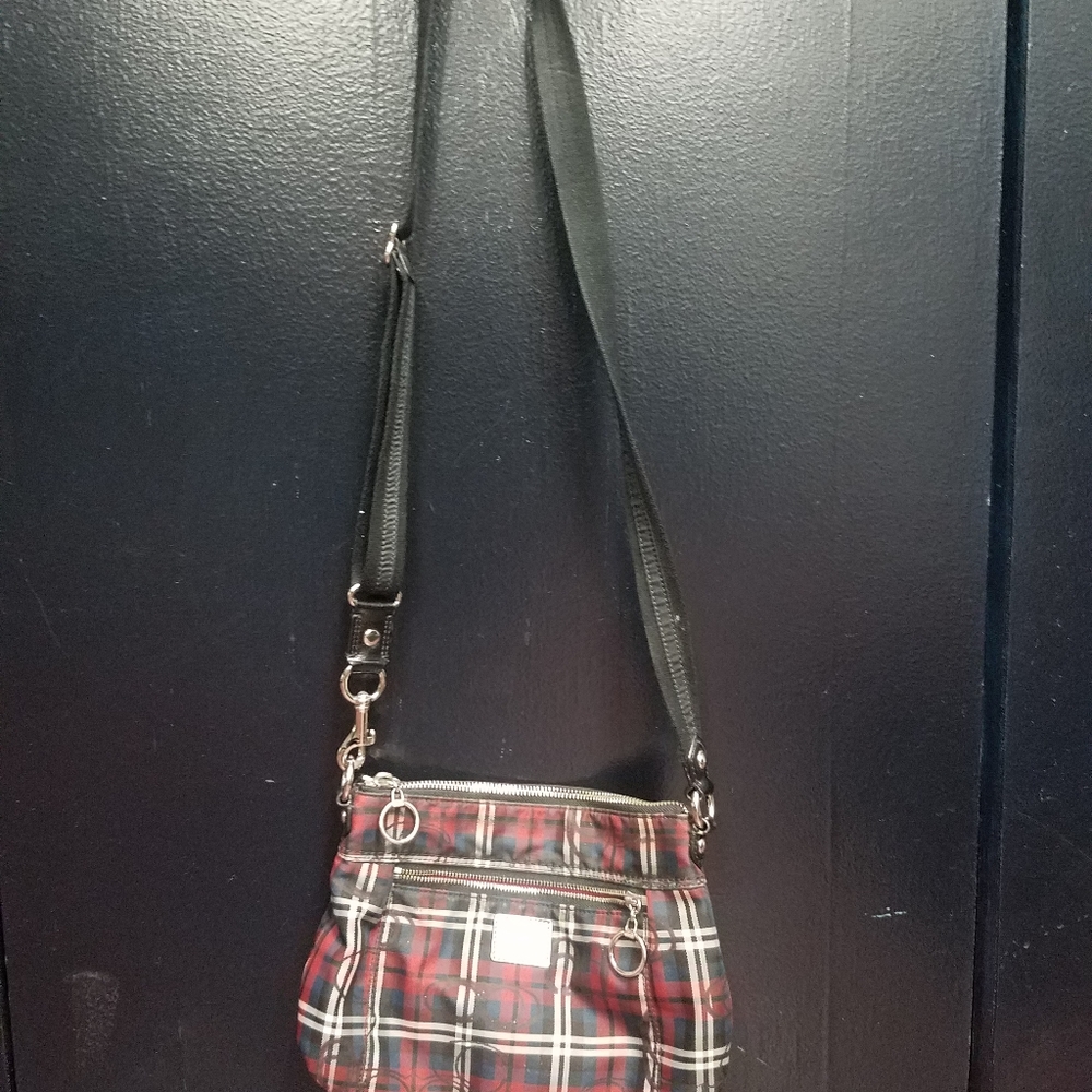 Coach poppy plaid crossbody